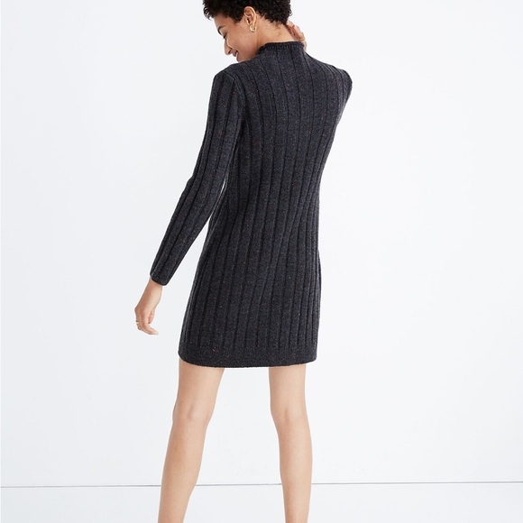 NWT Madewell Donegal Rolled Mockneck Wool Blend Speckled Knit Sweater Dress - Picture 2 of 9